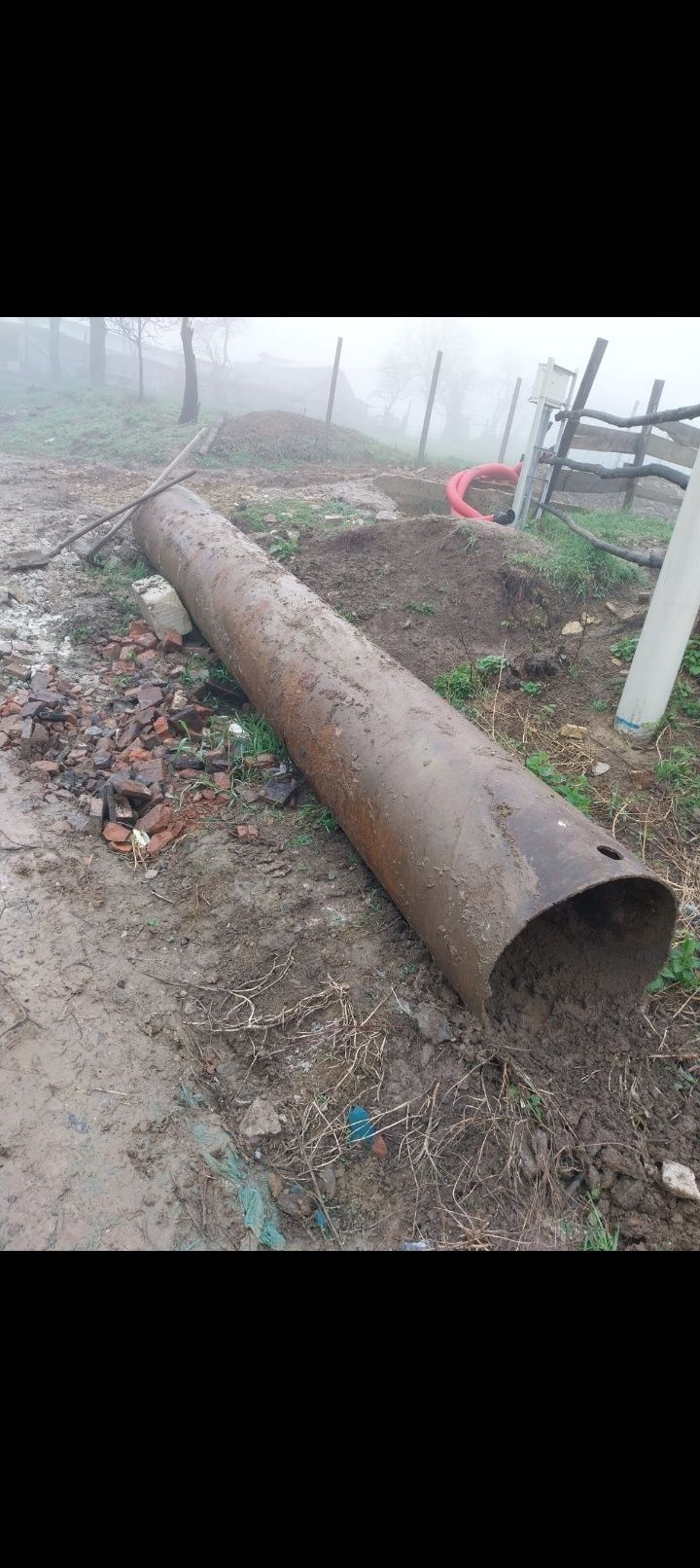 Țeavă metalica diametru 60 cm, grosime 1 cm lungime, 4,8m