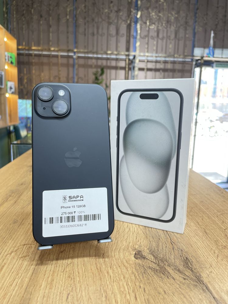 Iphone 15 128gb 100% айфон 15 память 128гб черный .;