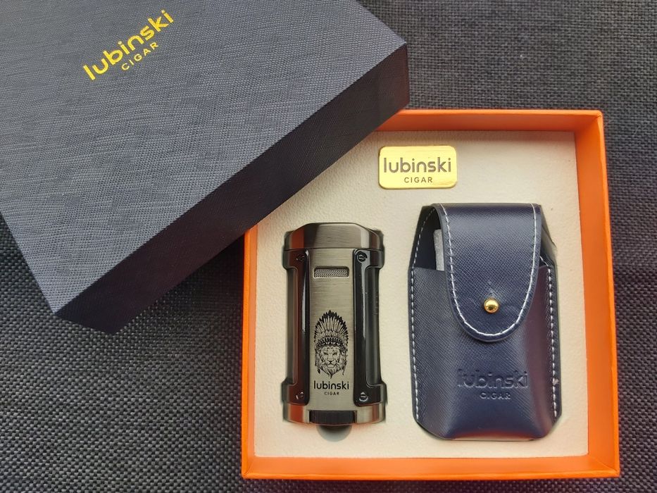 Луксозен комплект lubinski,запалка за пури с калъф