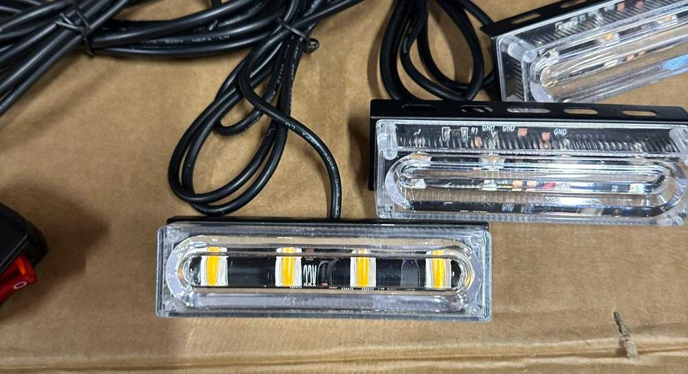 Stroboscoape Auto LED COB – 4 Module, 8W, 12V, Galben,
