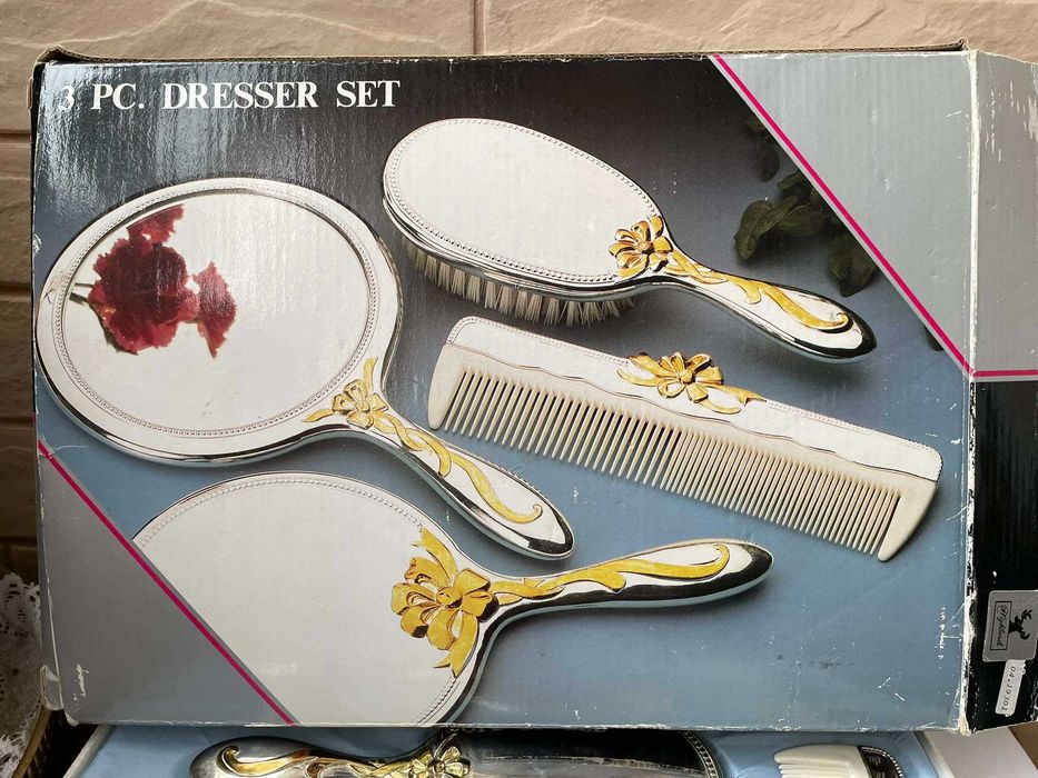 Красив посребрен комплект с позлата, закупен от Англия