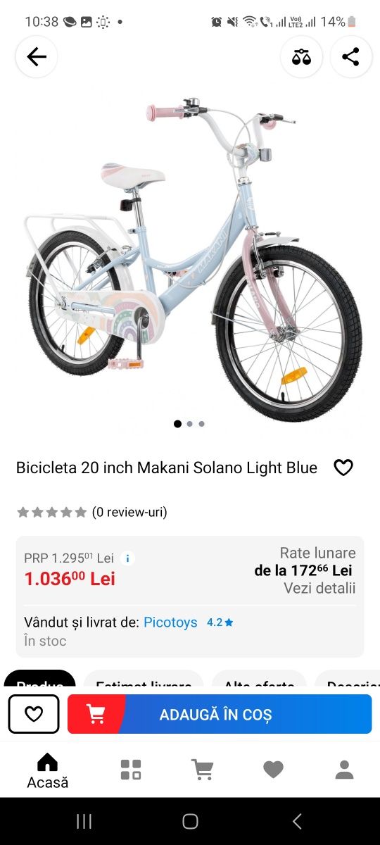 Bicicleta 20inch Macani Solano fete