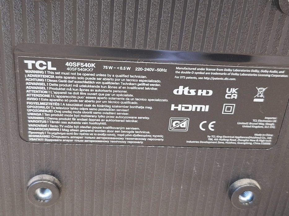 Led TV  TCL 40SF540K