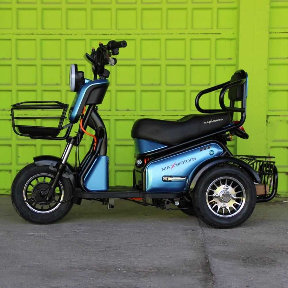 Двуместна електрическа триколка MaxMotors Pudding 1800W-48V-20Ah-BLUE