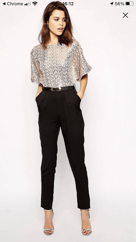 Гащеризон asos / Little Mistress kimono sleeve sequin top