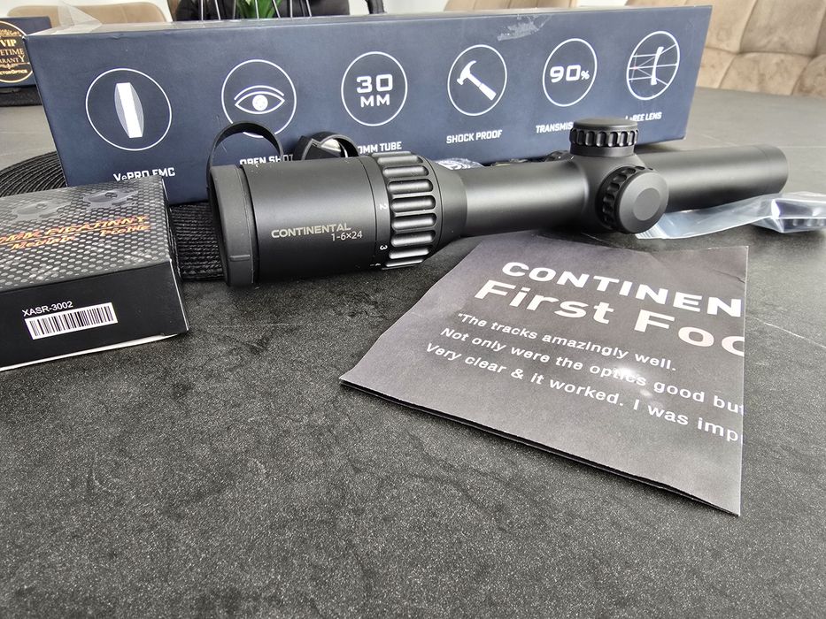 Luneta vanatoare(goană) Vector Optics Continental 1-6x24 Fibră Optică