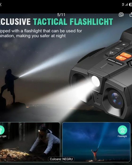 Binoclu night vision zoom 10x digital acumulator 5000Ah, usb.