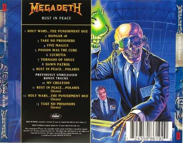 CD Megadeth - Rust in Peace 1990