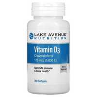 Д3 5000 Vitamin D3, 125 mcg (5,000 IU), 360 капсул из Америки