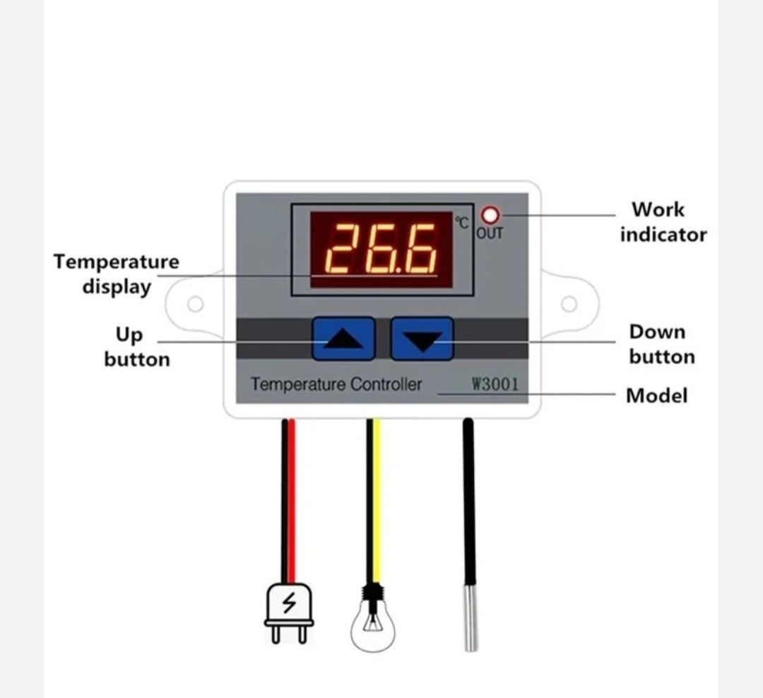 Терморегулятор XH-W3001,220вольт, для инкубатора, брудер, коптилка,итд