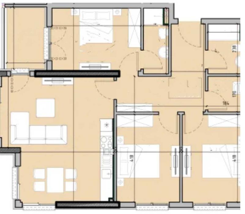 Продава се Четиристаен апартамент в София, Малинова долина - 130 кв.м за 1663 €/кв.м - Снимка #1