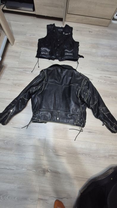 Кожено яке Камел и кожен елек