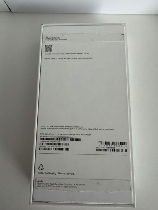 iPhone 17 pro max 256ГБ