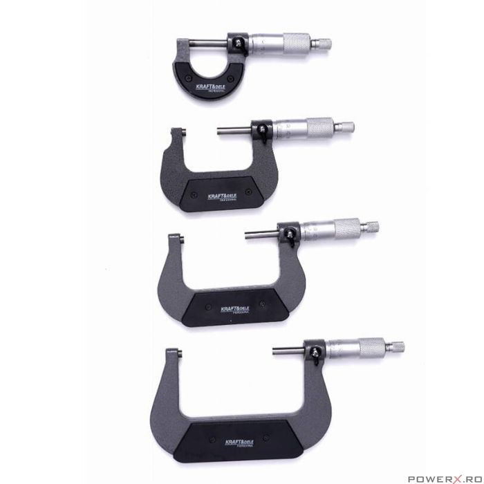 Set micrometru mecanic, 0-100 mm, 8 piese, Kraft