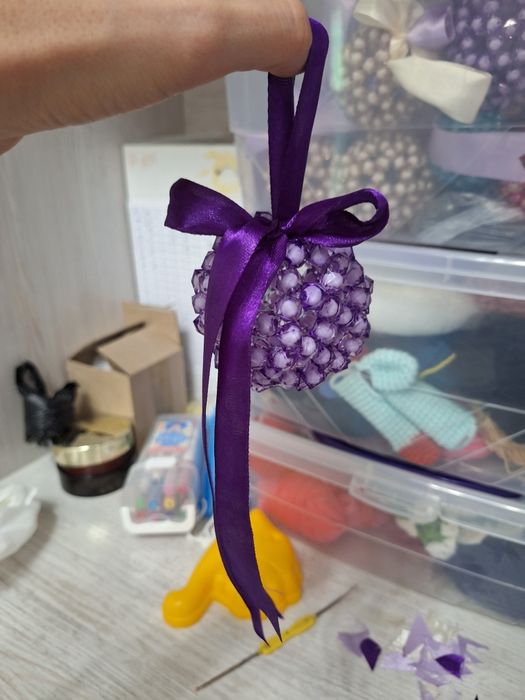 Ёлочные шары из бусин