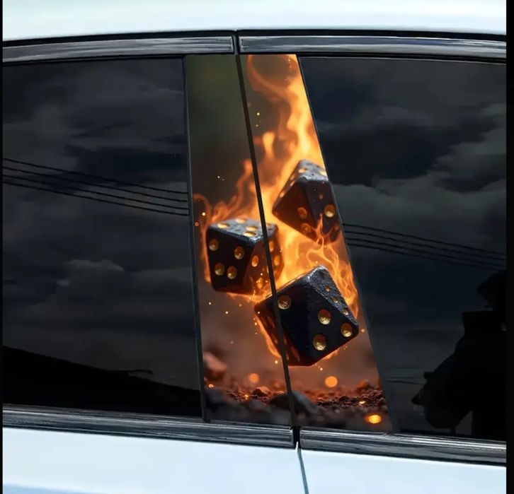 Наклейка на боковые стойки авто