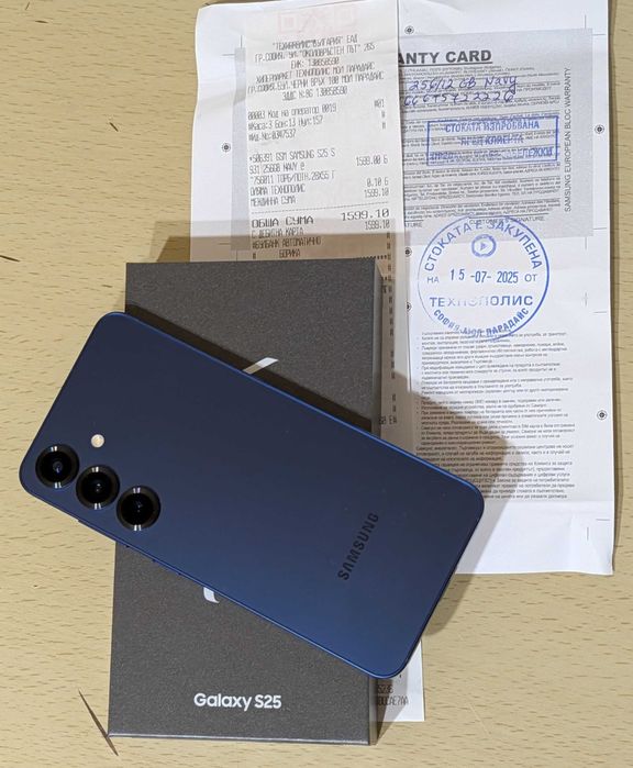 Samsung Galaxy S25 – 256GB, Navy Blue | Гаранция до 07.2027 г.