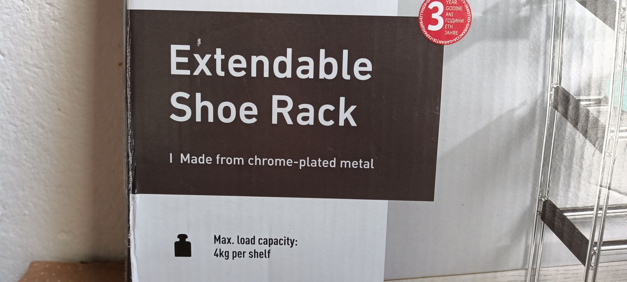 Raft Pantofi Extensibil Nou Din Metal Cromat Pantofar