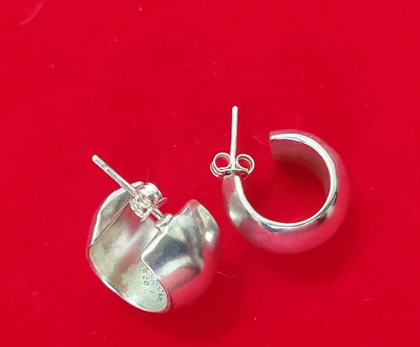 AG66, cercei argint 925,noi/marcati, masivi, 7,2 grame,creole late