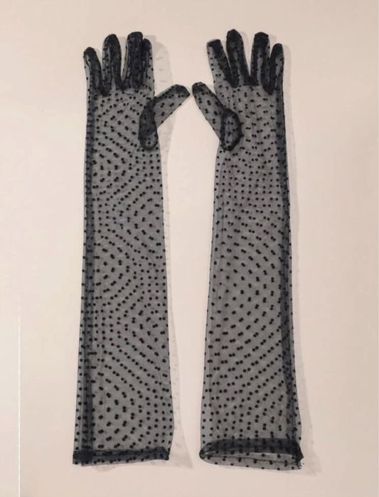 дълги тюлени ръкавици на точки