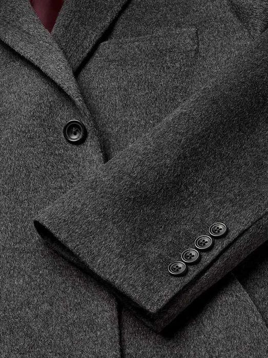 Palton slim 42 XL premium Stafford England lana si casmir gri inchis