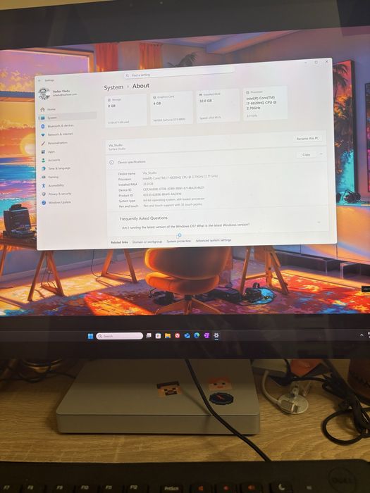 Surface Studio 1 upgradat 4TB Ssd Samsung, 512nvme