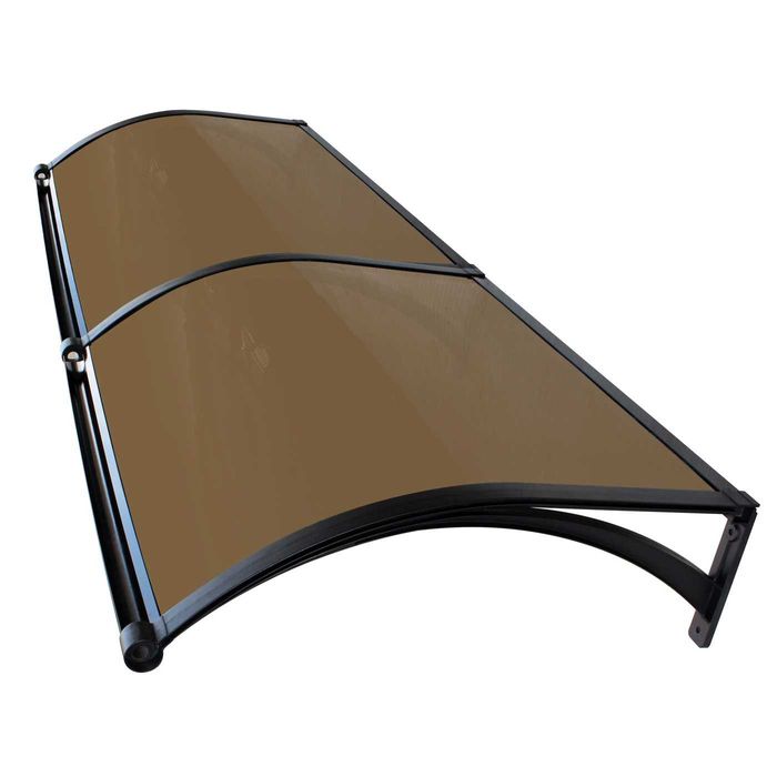Copertină ERIC PRO Alu cu Jgheab + Plexiglas de ușă 120/150x100cm
