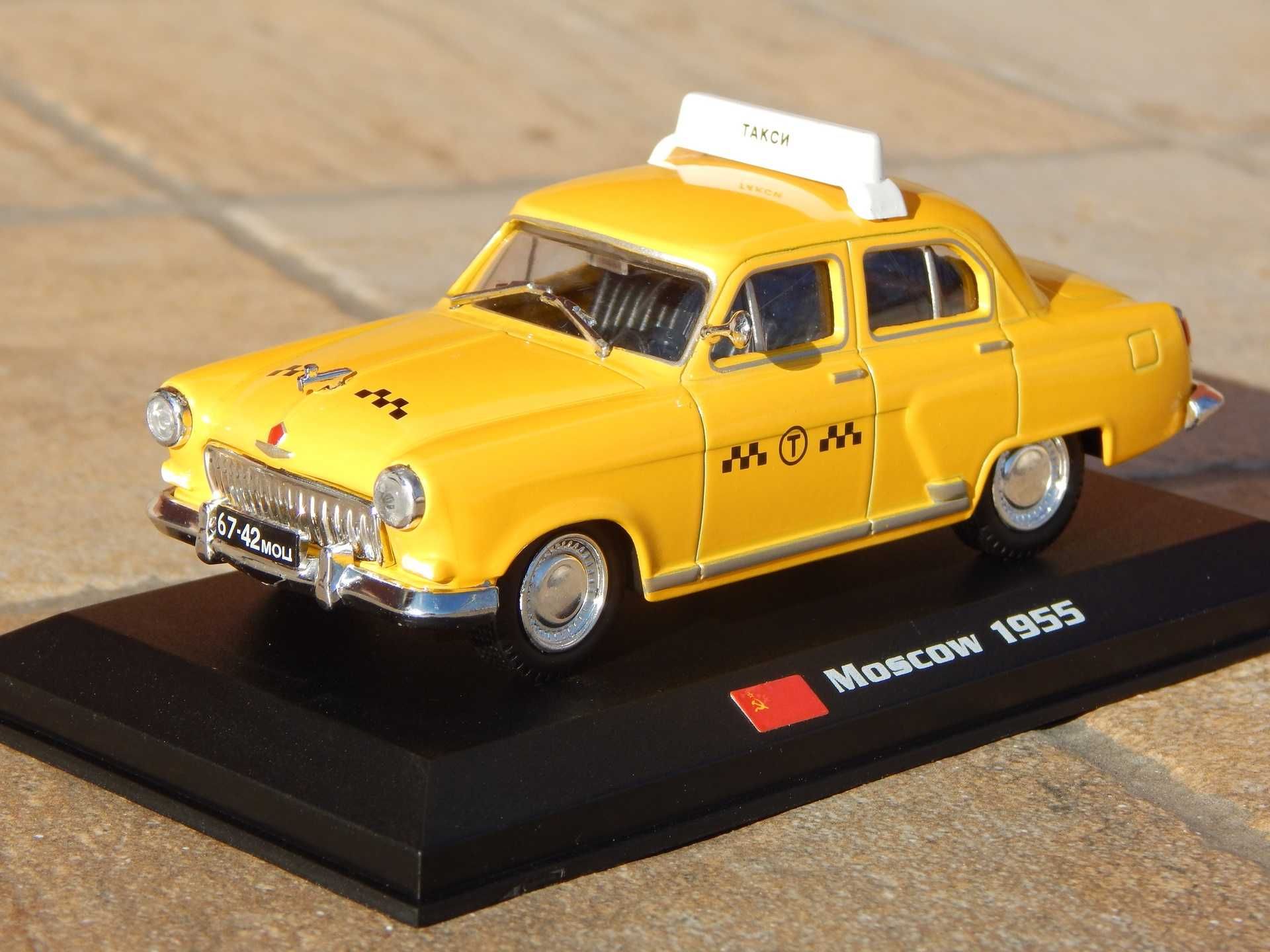 Macheta masina taxi clasica GAZ M-21 Volga 1955 Moscova URSS 1:43