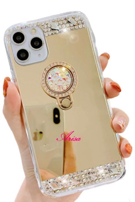 Husa Oglinda + pietricele + inel iPhone 12,12 Mini, 12 Pro, 12 Pro Max