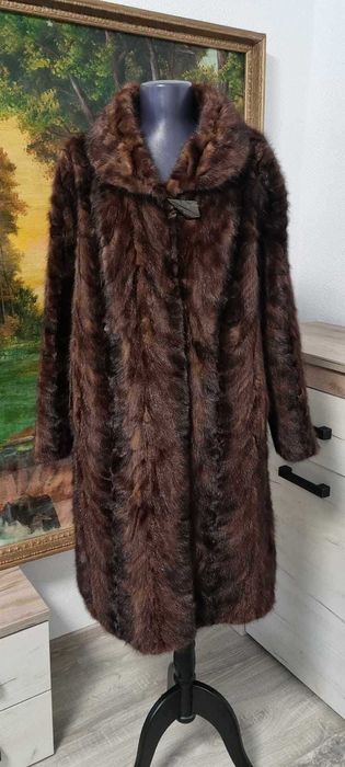 Haina din blana naturala de vizon/nurca marimea L sau oversize
