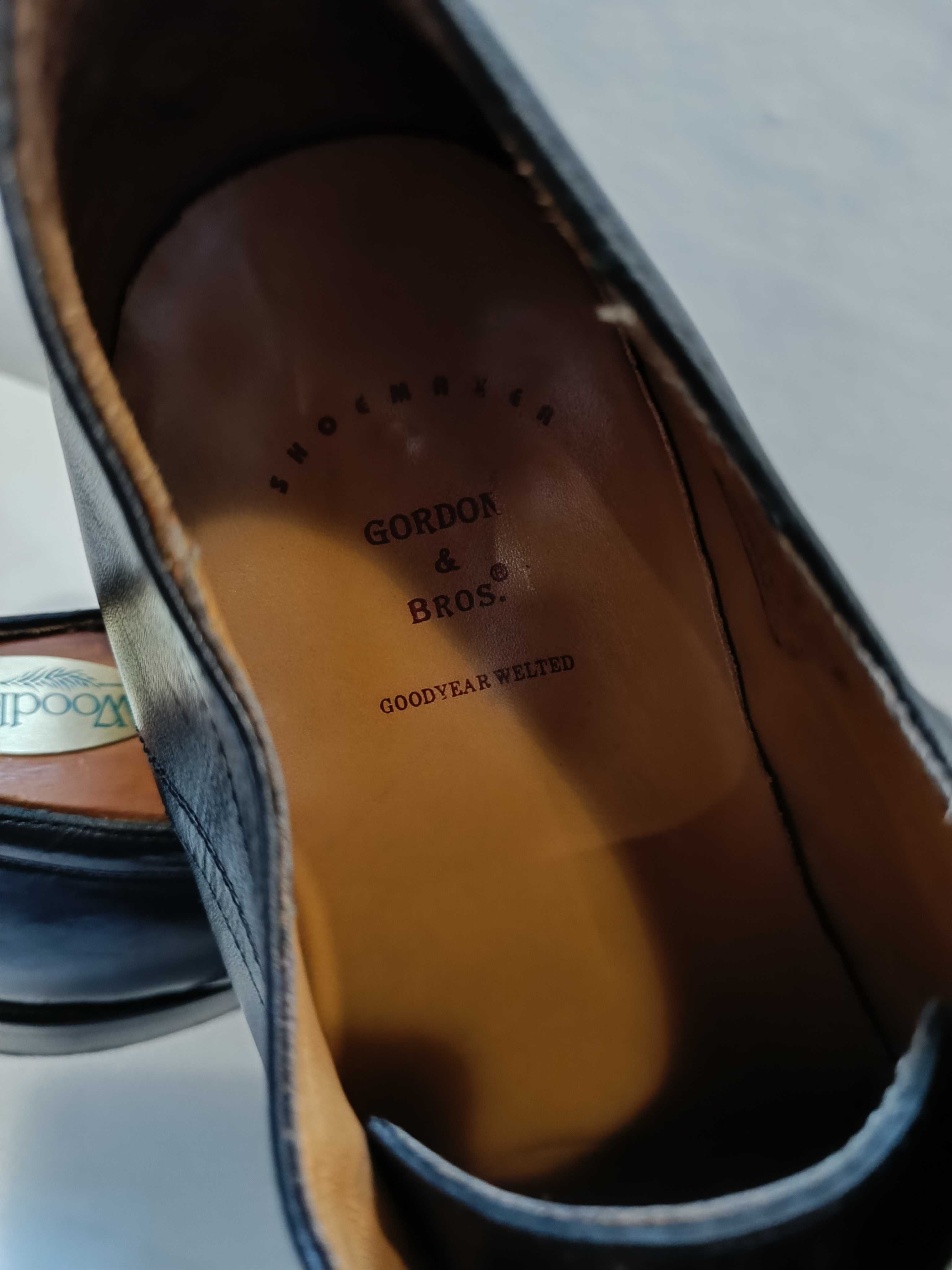 Pantofi derby 43 43.5 lucrati manual Gordon & Bros piele Goodyear Welt