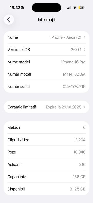 Iphone 16 pro, negru