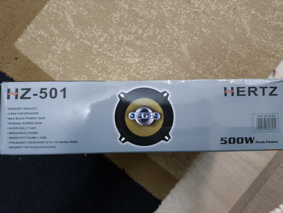 Продаются колонки Hertz HZ 501 четырех полосные, привезенные из России
