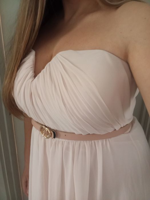 Дамска рокля за повод М/Л цвят пудра