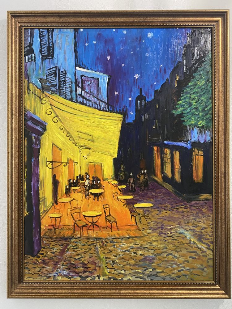 Картина маслом, срисованная с Ван Гога, Ночная терраса кафе