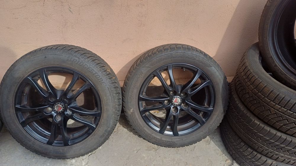 Jante mg Platin  5x112  pe 16 Cu cauciuri iarna  Import Germania