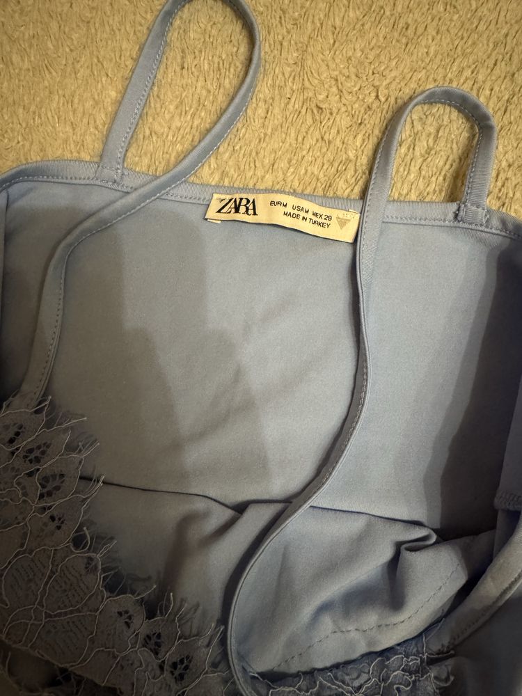 Body blue Zara cu dantela superb 38 M