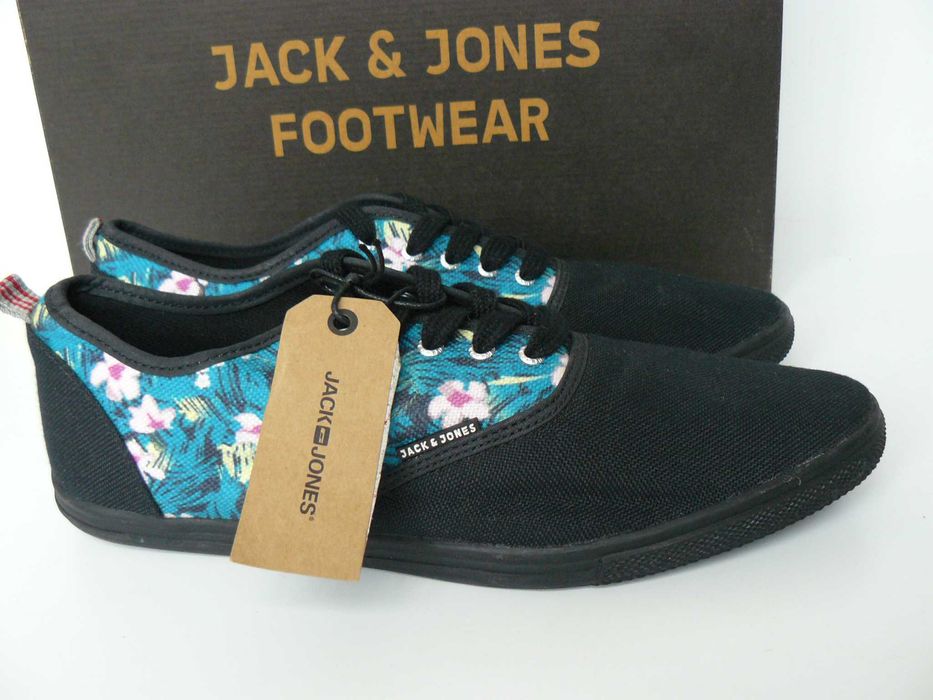 Tenisi Barbati JACK & JONES U.K. Noi In Cutie,Negru Cu Green Floral