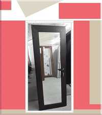 Алуминиева врата с термопанел с огледало венге