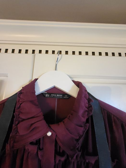 Camasa  Zara rosu/vișiniu femei cu volane,marimea M