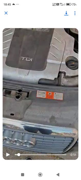 Vând sau schimb Audi A6 C6 motor 27D Cutie automata Defectă 950 eu.