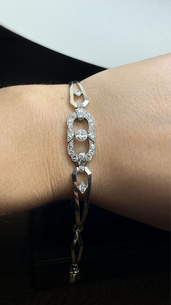 Bratara Art Deco cu diamante