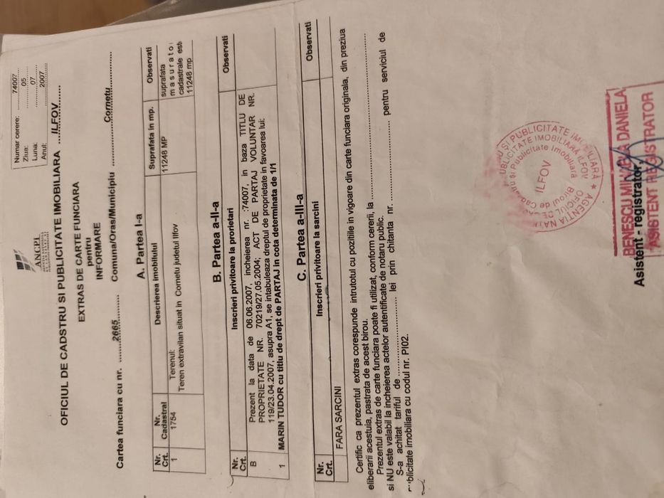 Vând teren Clinceni Ordoreanu