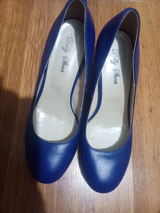 Pantofi  piele naturală, toc mediu cu inserție