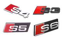 Set embleme / sigle metalice (crom sau negre) - Audi S3 / S4 / S5 / S6