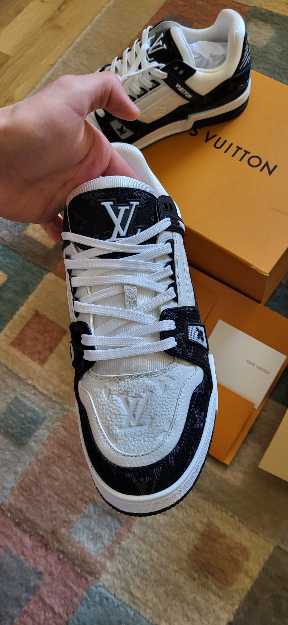 LV Trainers Black and White sneakers