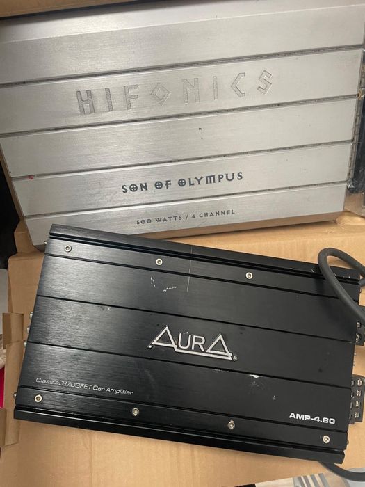 Amplificator auto Aura 250w si Hifonics 4 canale