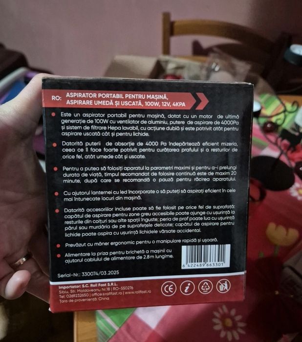 Aspirator auto umed/uscat Rollfast nou