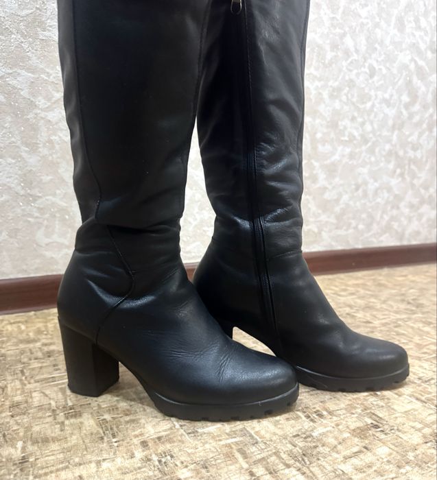 Продам Сапоги кожа, ботильоны экокожа — как новые