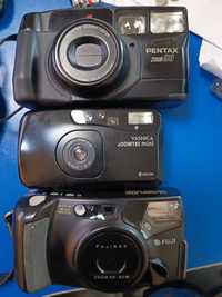 lot 3 camere aparate foto vechi  compacte film fuji , pentax , yashica